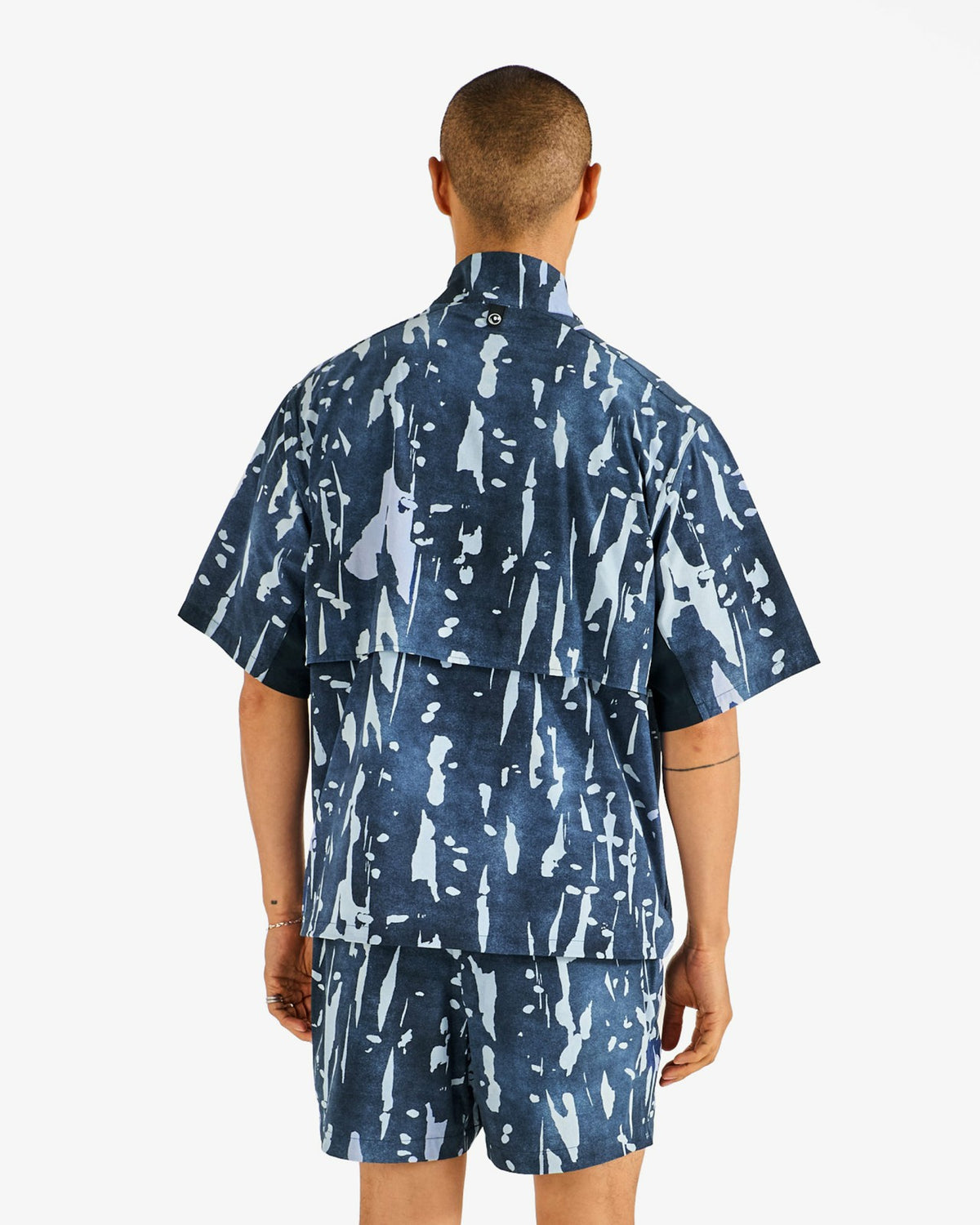 Malbon Pine Inkwash Windshirt - Navy Inkwash