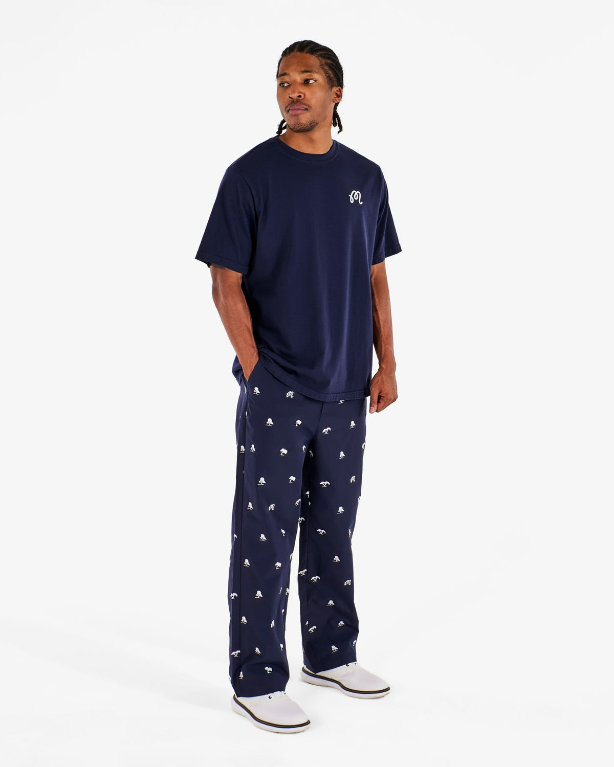 Malbon Torrey Pines Bermuda Eagle Tee - Baritone Blue