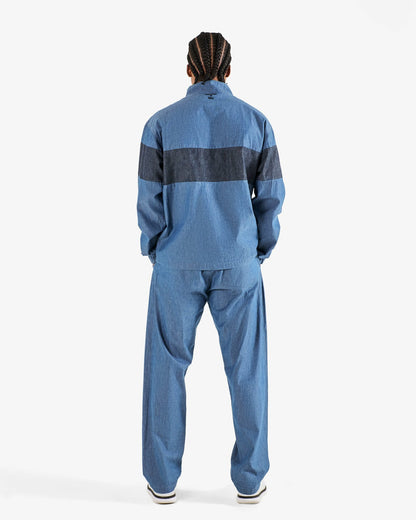 Malbon Gdc Denim Quarter Zip - Light Blue