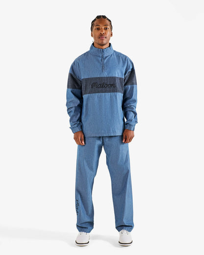 Malbon Gdc Denim Quarter Zip - Light Blue