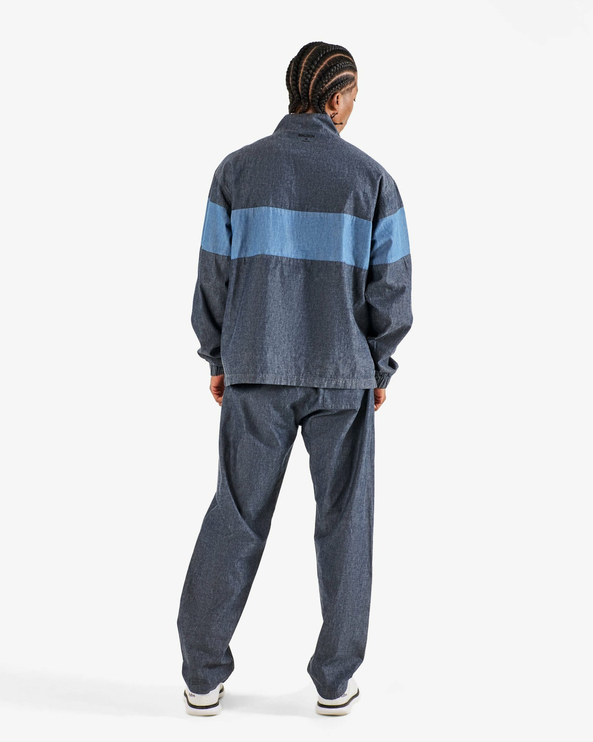 Malbon Gdc Denim Quarter Zip - Navy