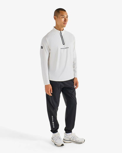 Malbon Performance Raglan Quarter Zip - White