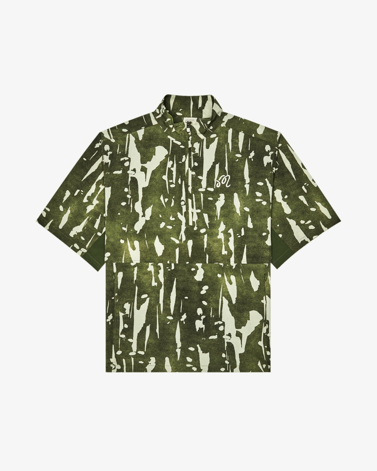 Malbon Pine Inkwash Windshirt - Olive Inkwash