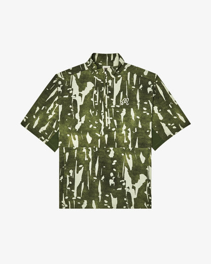 Malbon Pine Inkwash Windshirt - Olive Inkwash