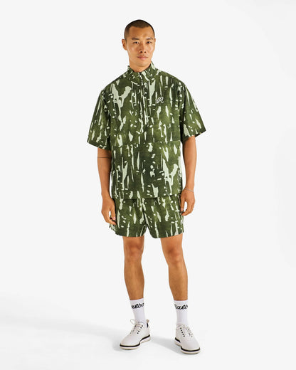 Malbon Pine Inkwash Windshirt - Olive Inkwash