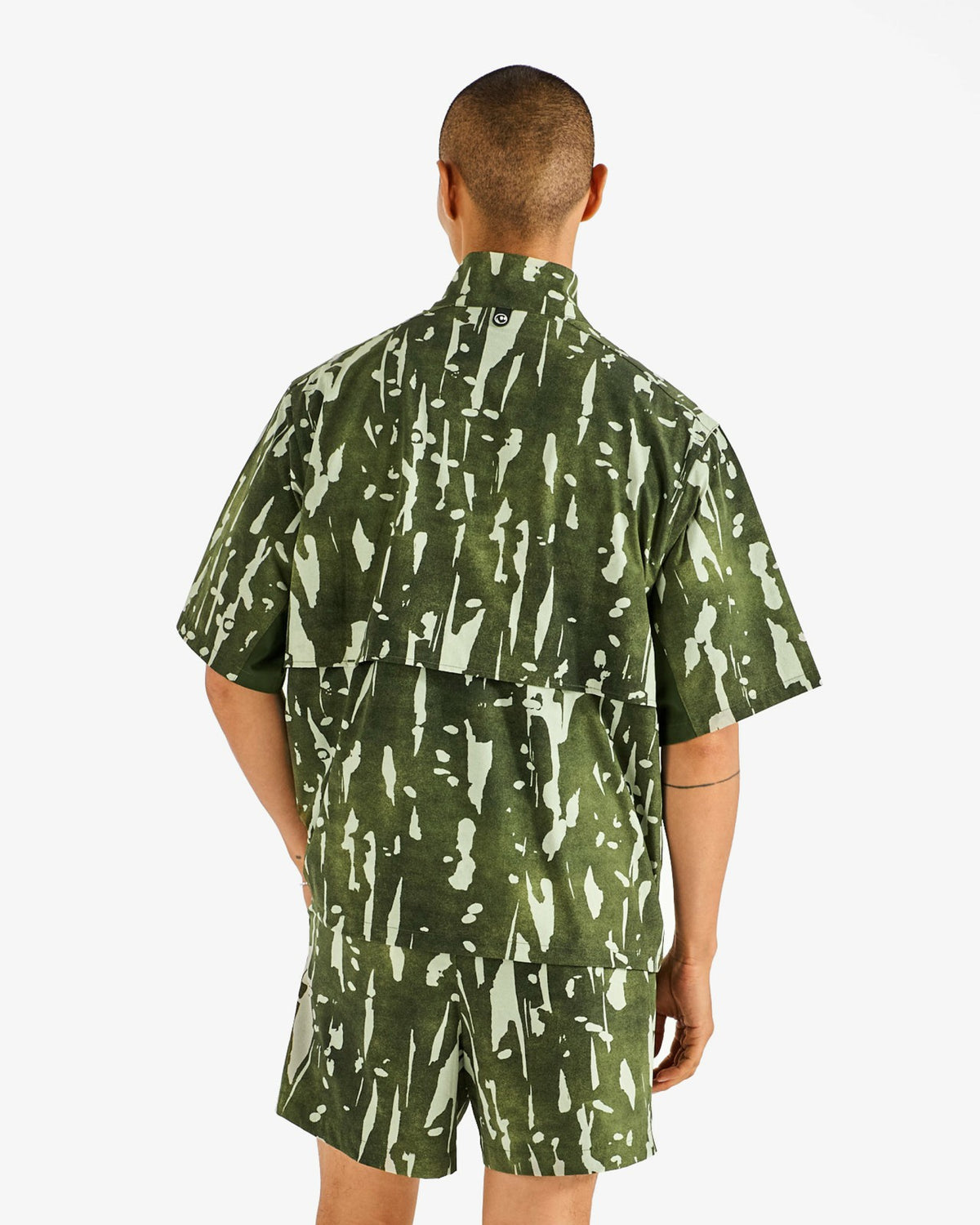 Malbon Pine Inkwash Windshirt - Olive Inkwash