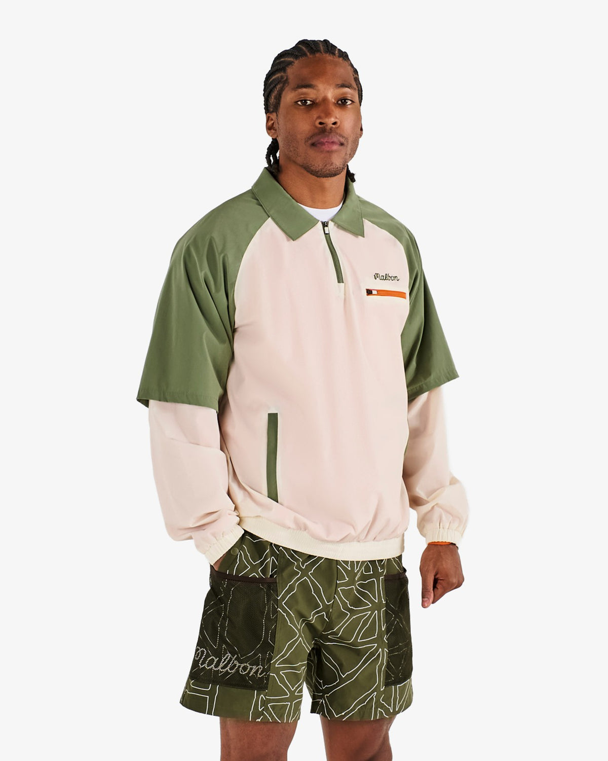 Malbon Marina Windshirt - Cream / Olivine