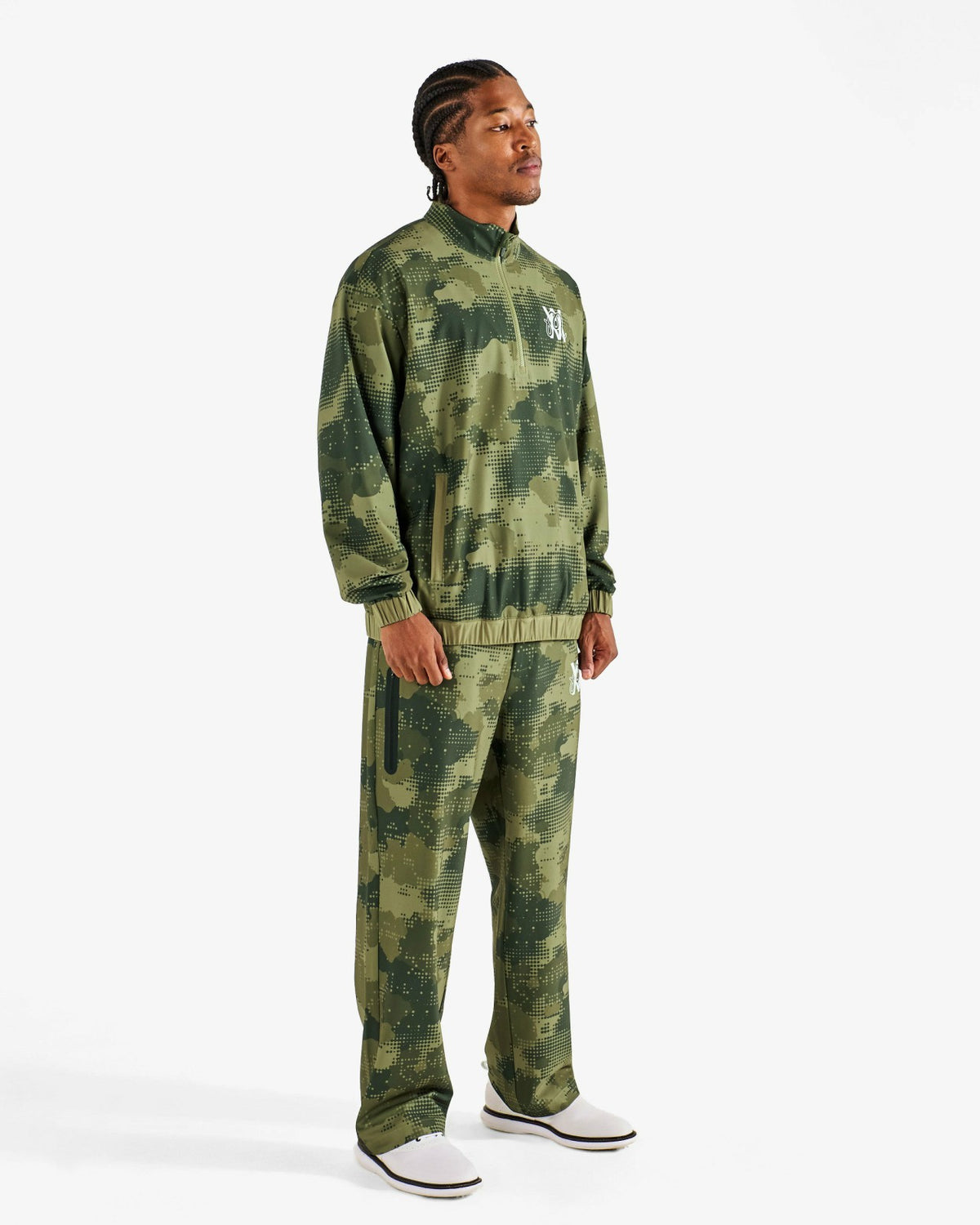Malbon Arsham Stealth Quarter Zip - Olive Stealth Camo