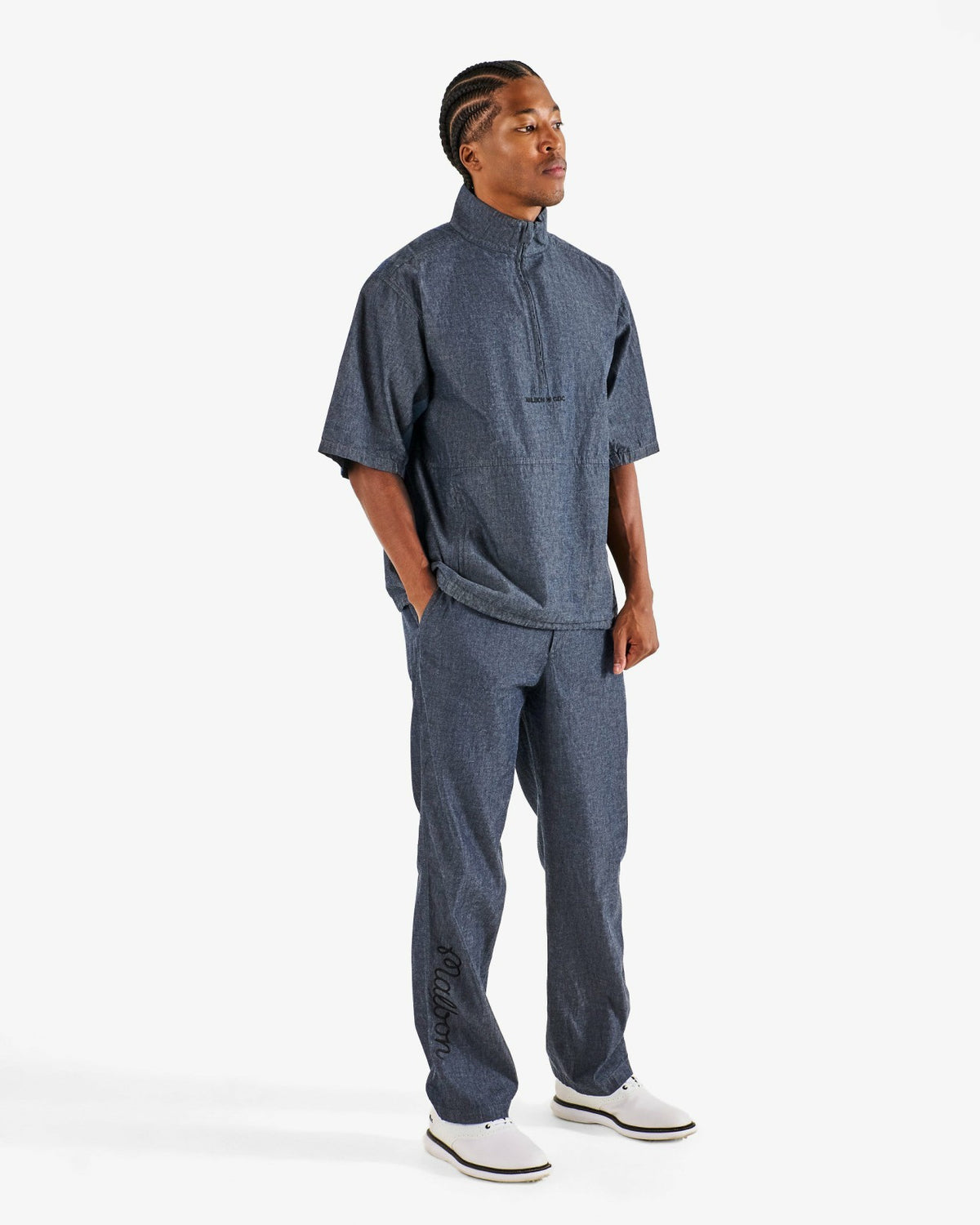 Malbon Gdc Denim Windshirt - Navy