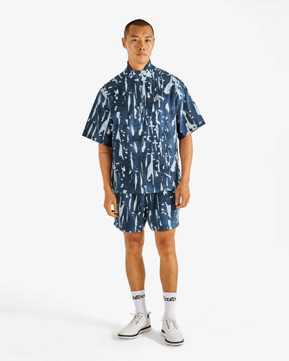 Malbon Pine Inkwash Windshirt - Navy Inkwash