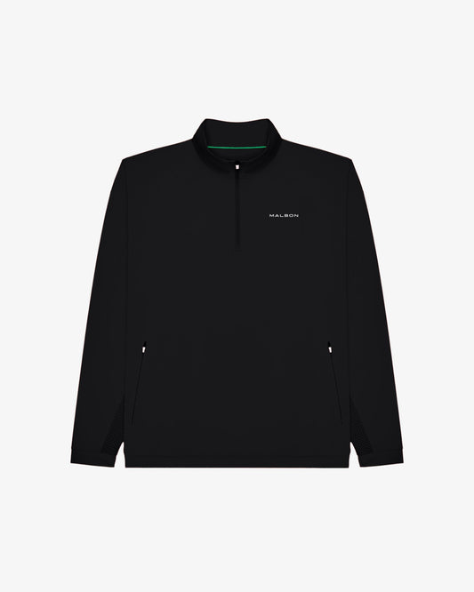 Malbon Performance Quarter Zip Shell Pullover - Black