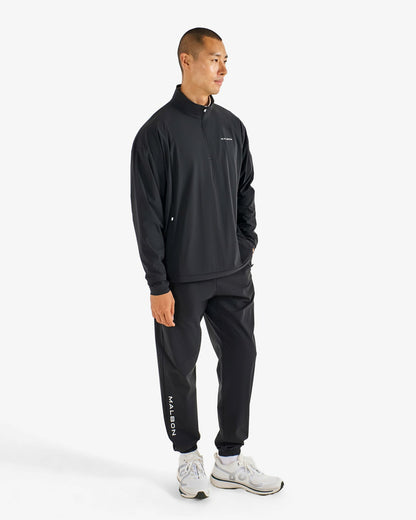 Malbon Performance Quarter Zip Shell Pullover - Black