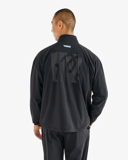 Malbon Performance Quarter Zip Shell Pullover - Black