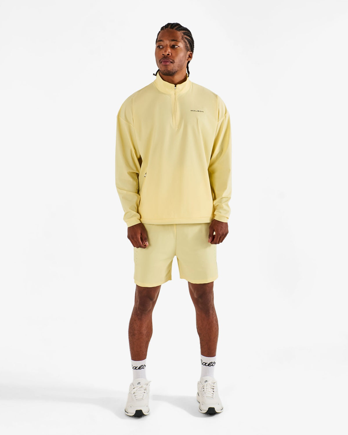 Malbon Performance Quarter Zip Shell Pullover - Mellow Yellow