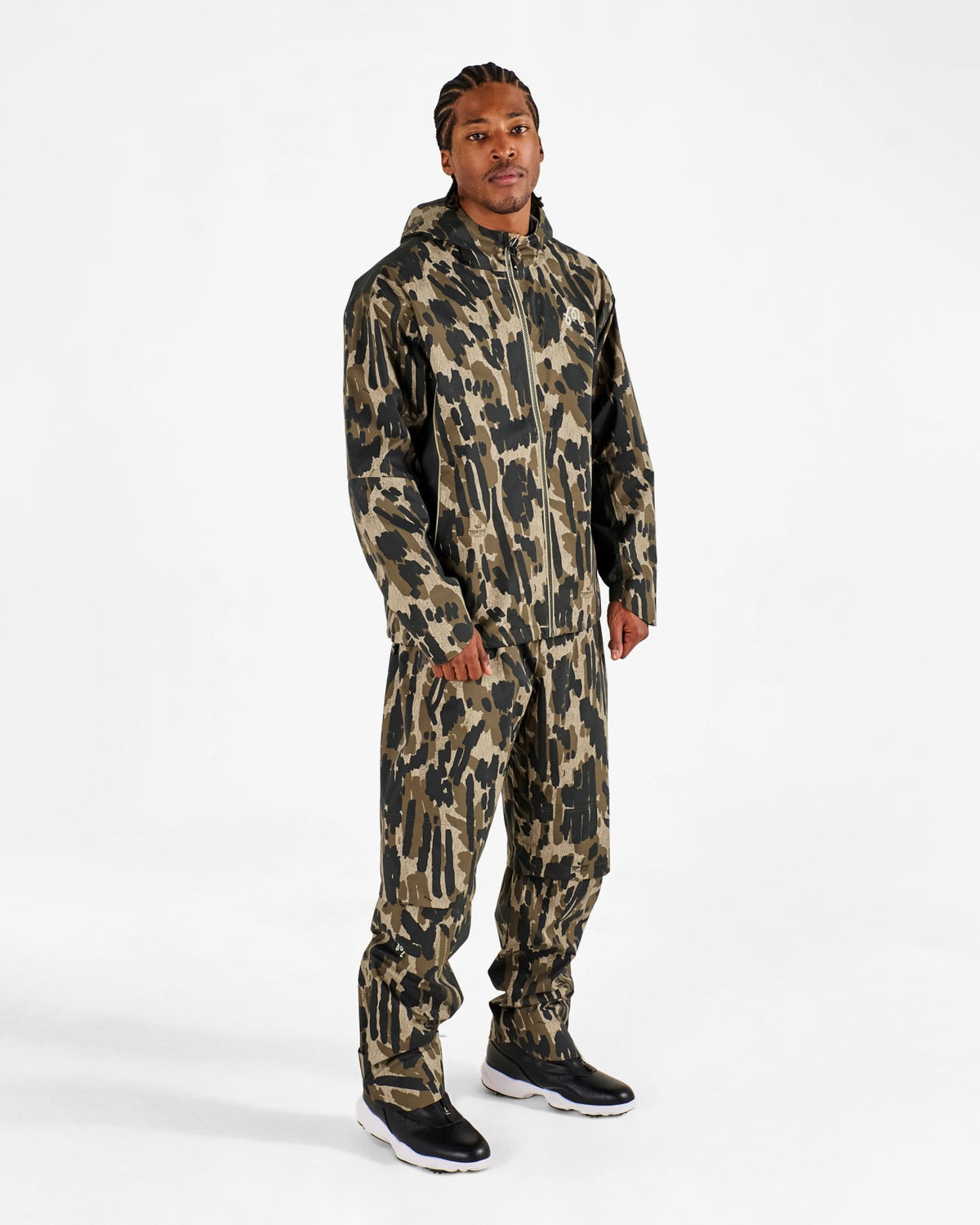 Malbon Tour Divot Camo Rain Pant - Bark Camo