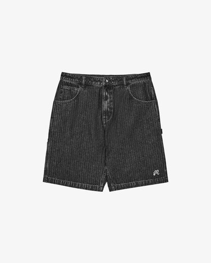 Malbon Foreman Short - Black Stone Washed Denim