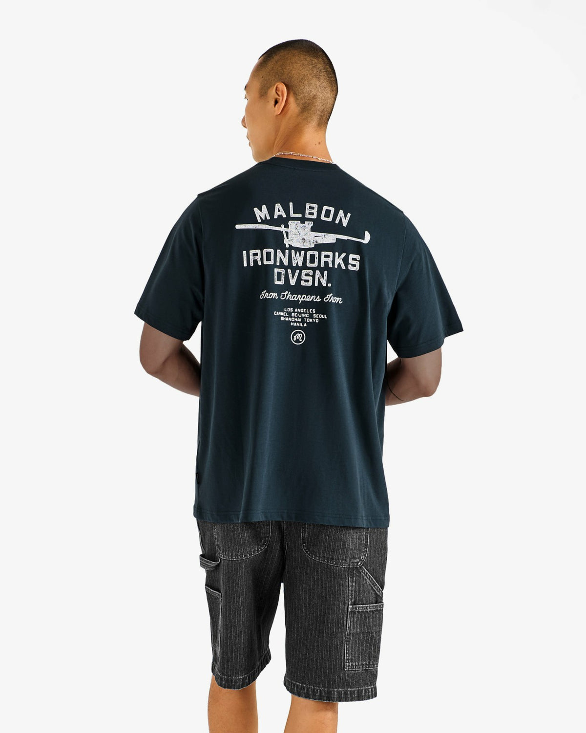 Malbon Foreman Short - Black Stone Washed Denim