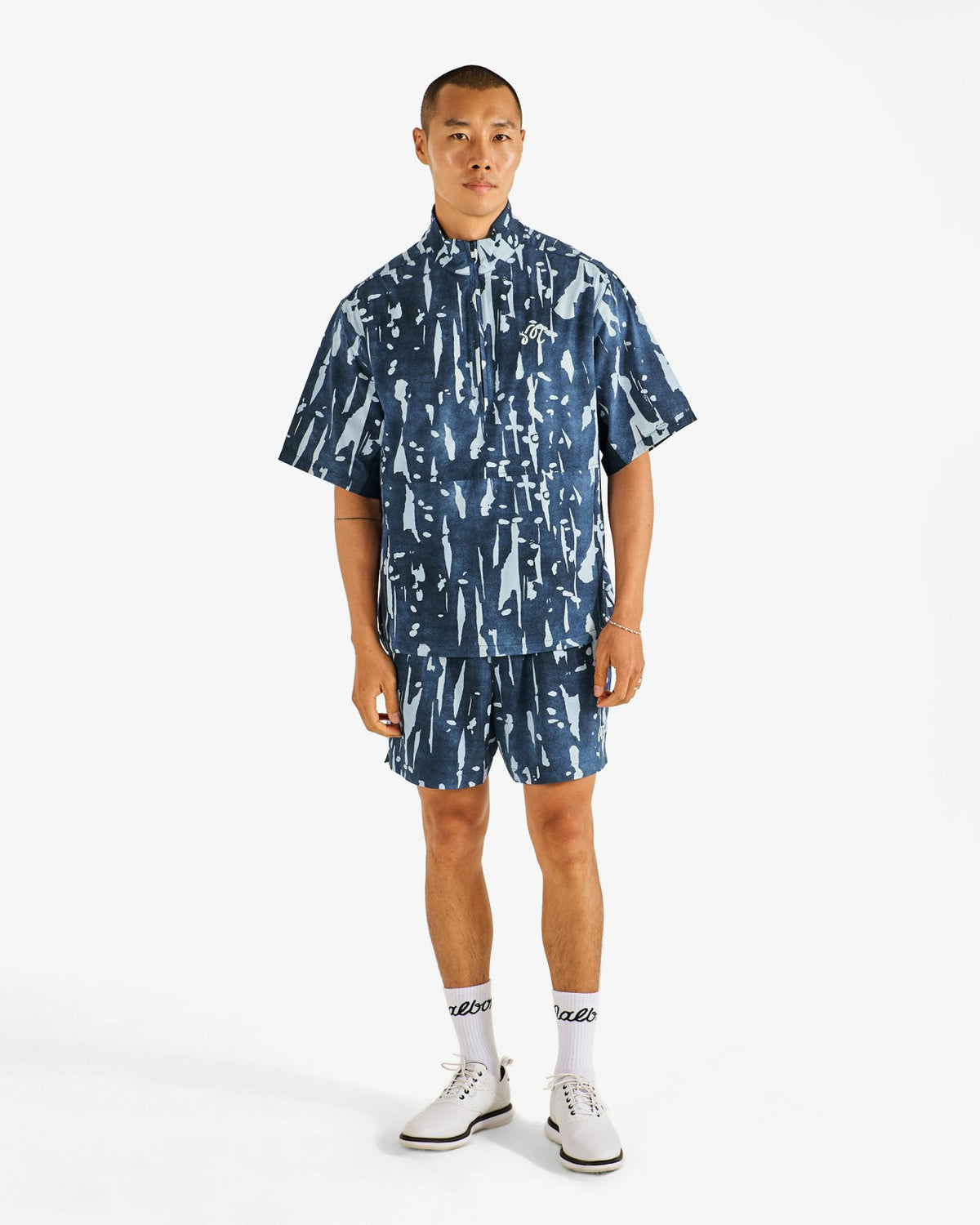 Malbon Scooter Inkwash Short - Navy Inkwash