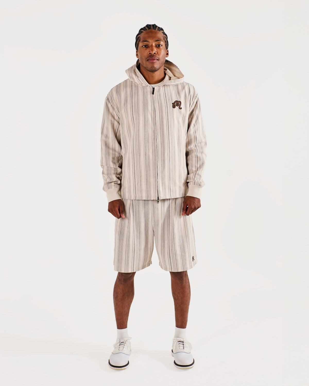 Malbon Arena Short - Cream Stripe