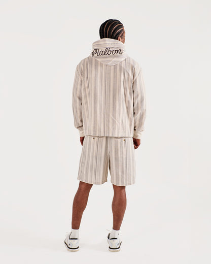 Malbon Arena Short - Cream Stripe