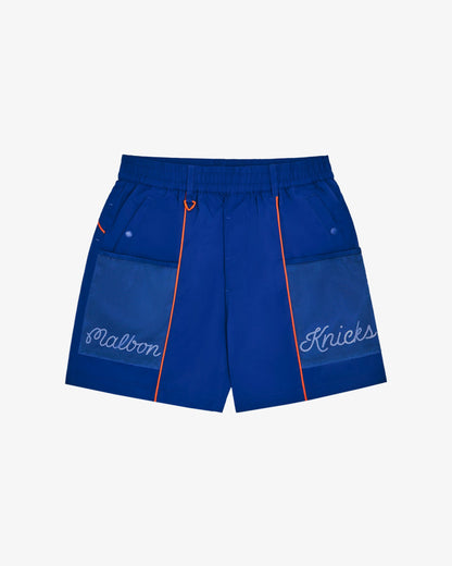 Malbon Knicks Mesh Basket Pocket Short - Blue
