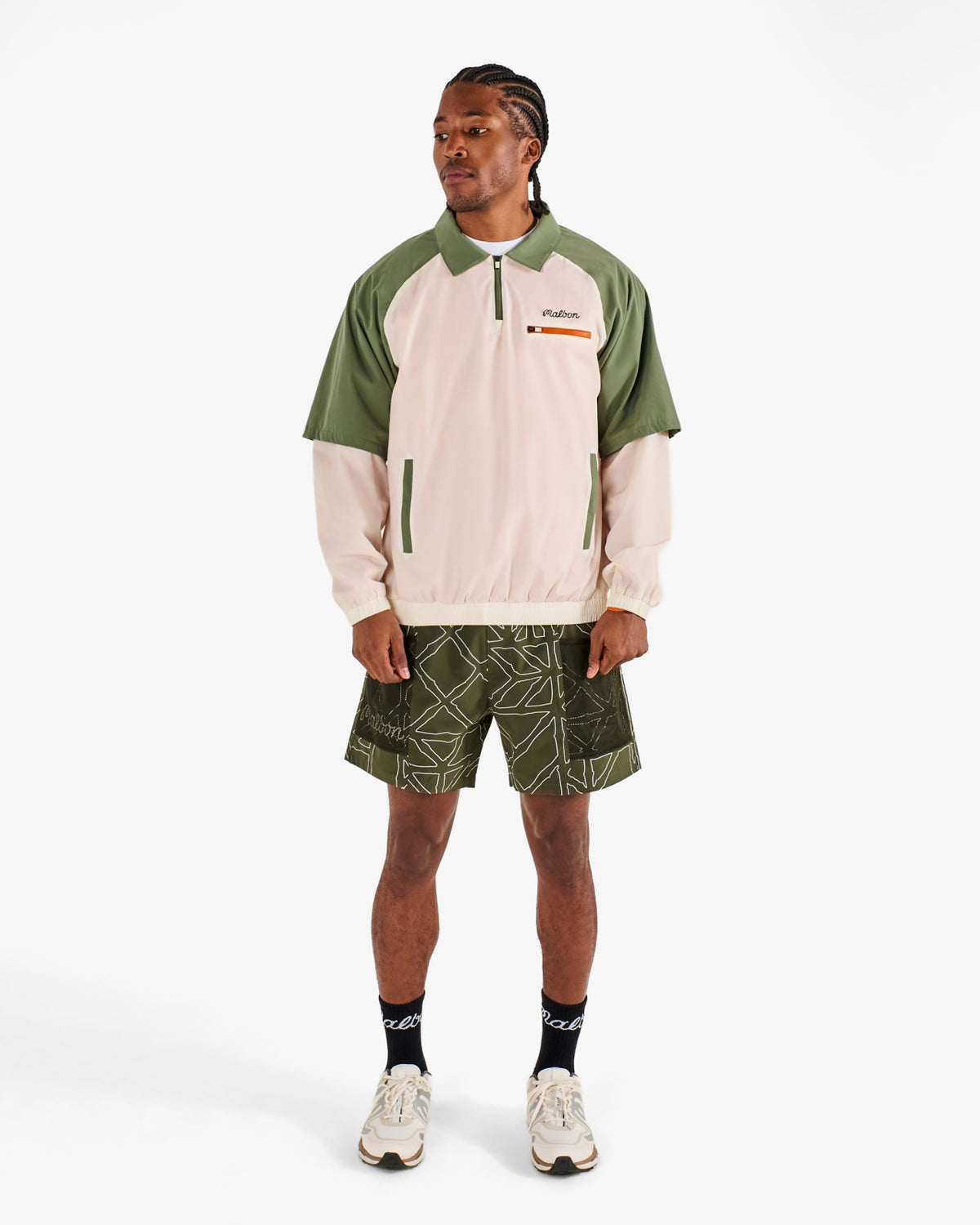 Malbon Mesh Basket Pocket Short - Olivine
