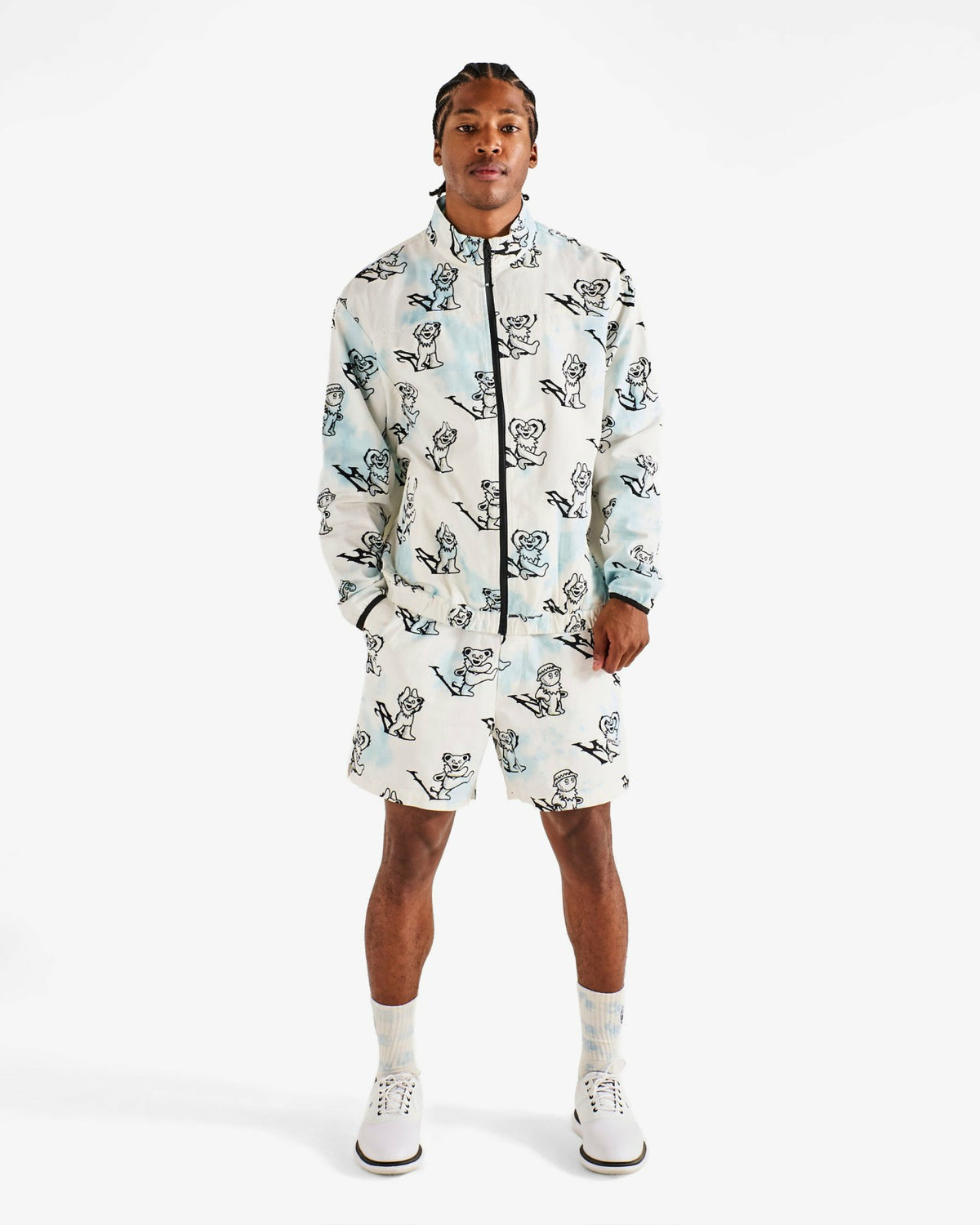 Malbon Grateful Dead Peninsula Alphabet Jacket - Light Blue