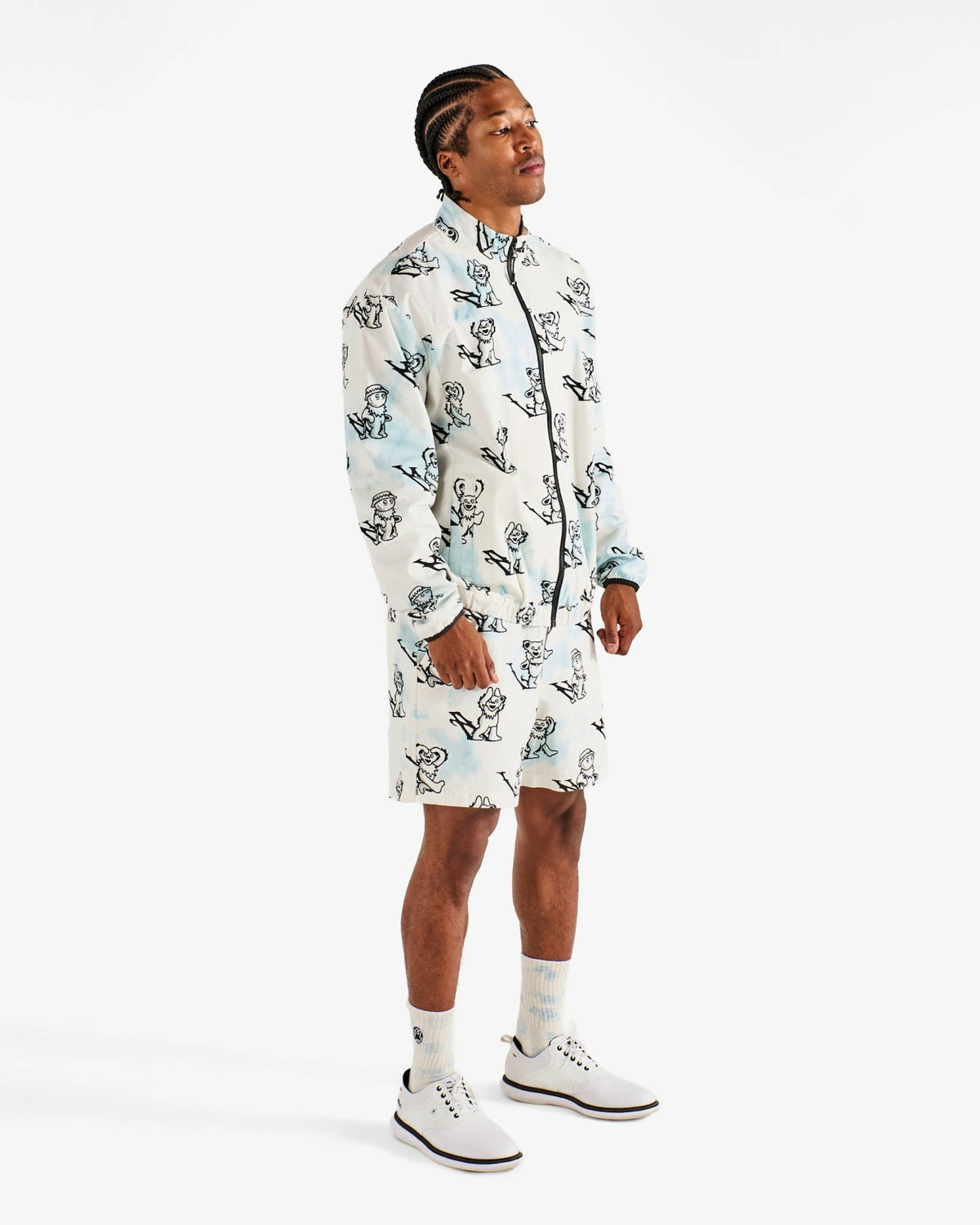 Malbon Grateful Dead Peninsula Alphabet Jacket - Light Blue