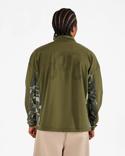 Malbon Tour Divot Camo Performance Shell Jacket - Bark Camo