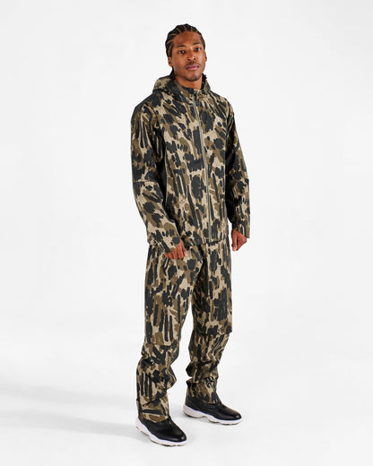 Malbon Tour Divot Camo Rain Jacket - Bark Camo
