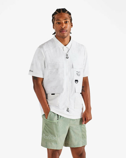Malbon Golf And Tackle Vest - White Ripple